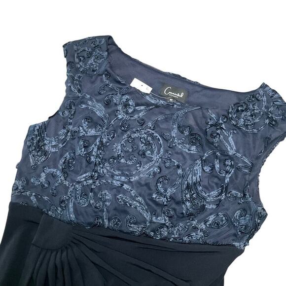 Connected Apparel Women's Evening Dress Navy Blue Size 8 Petite NWT - Picture 4 of 7